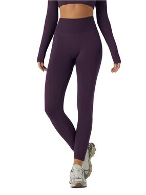 halara oneform seamless midrise tummy control butt lift purple leggings